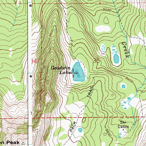 Topographic Map of Goodwin Lake, WY