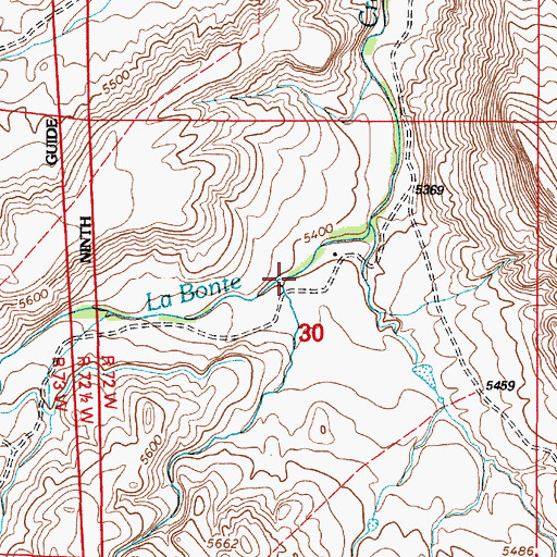 Topographic Map of Gooseberry Creek, WY