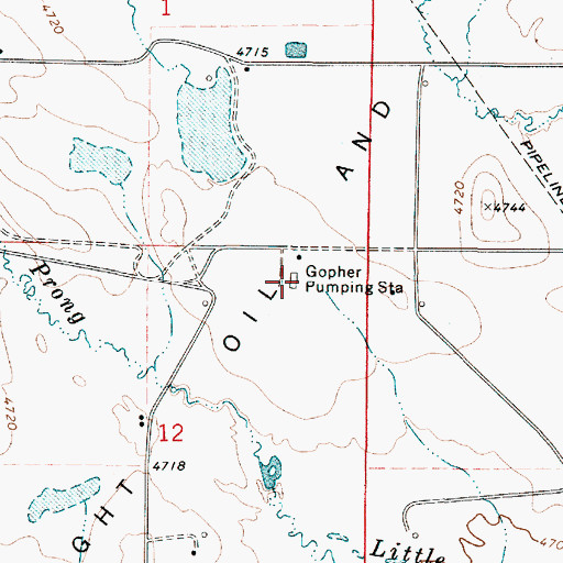 Topographic Map of Gopher Pumping Station, WY