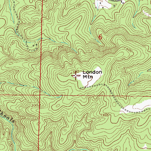 Topographic Map of London Mountain, AL