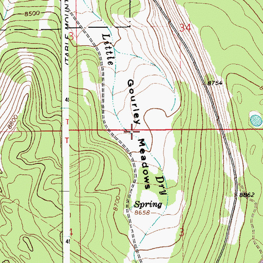 Topographic Map of Gourley Meadows, WY