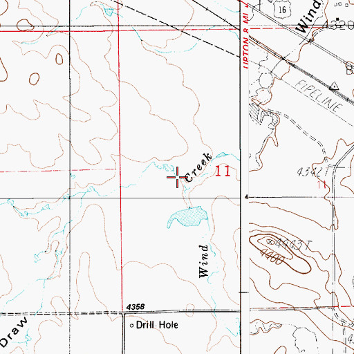 Topographic Map of Government Draw, WY