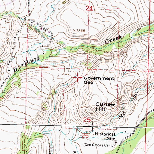 Topographic Map of Government Gap, WY