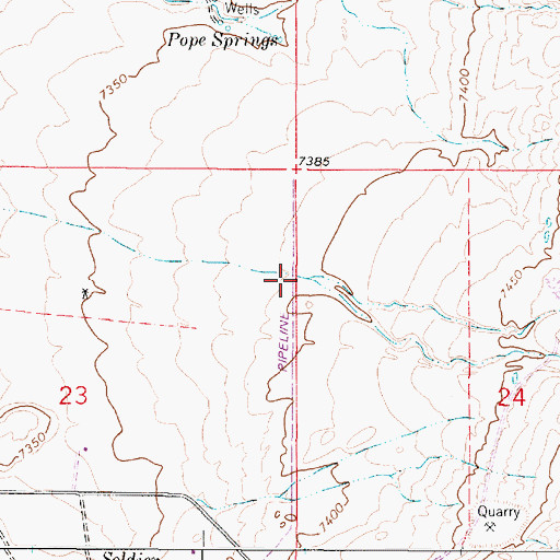 Topographic Map of Government Gulch, WY