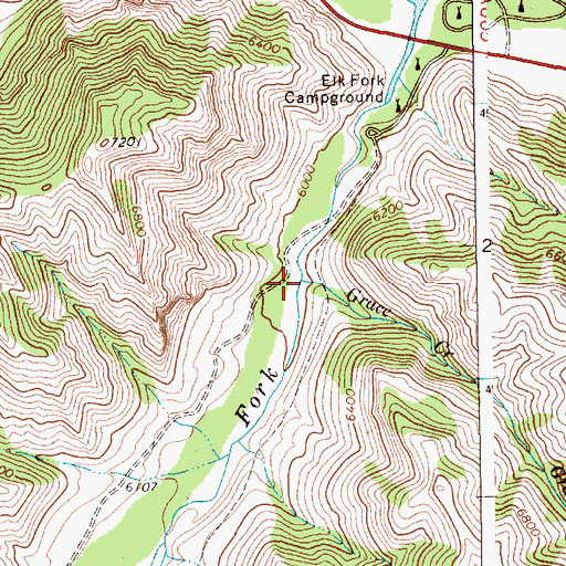 Topographic Map of Grace Creek, WY