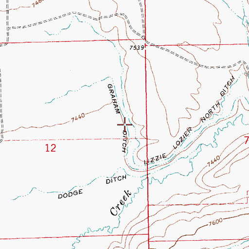 Topographic Map of Graham Ditch, WY
