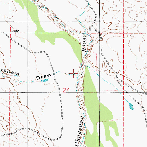 Topographic Map of Graham Draw, WY