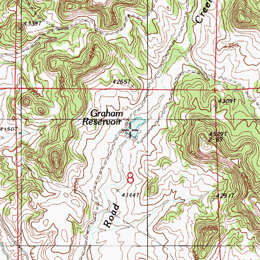 Topographic Map of Graham Reservoir, WY
