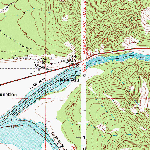 Topographic Map of Grand Canyon, WY