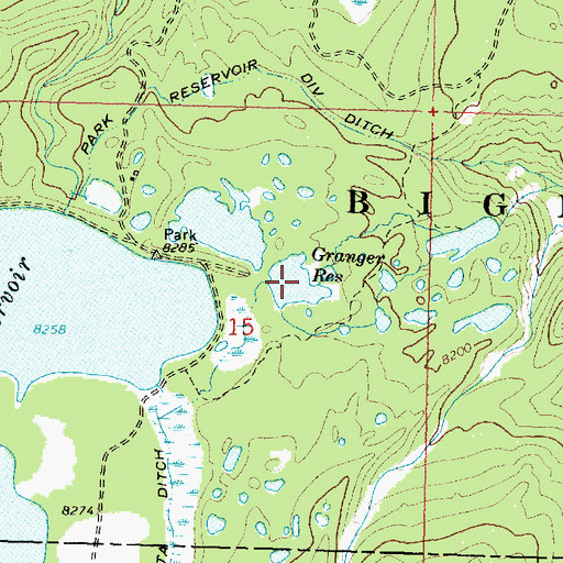 Topographic Map of Granger Reservoir, WY