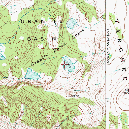 Topographic Map of Granite Basin Lakes, WY