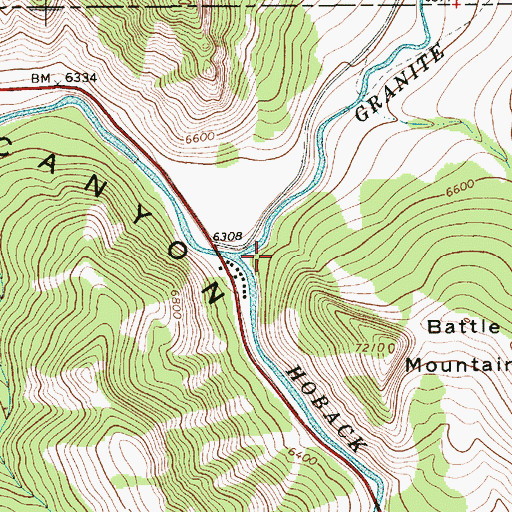 Topographic Map of Granite Creek, WY