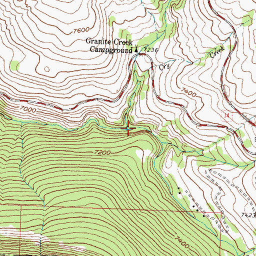 Topographic Map of Granite Creek, WY