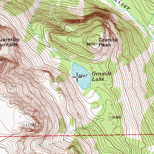 Topographic Map of Granite Lake, WY