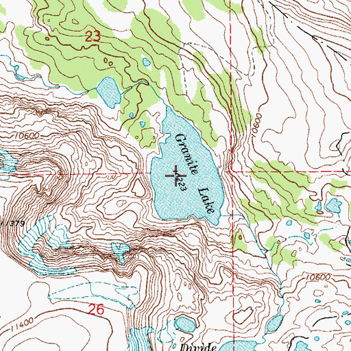 Topographic Map of Granite Lake, WY