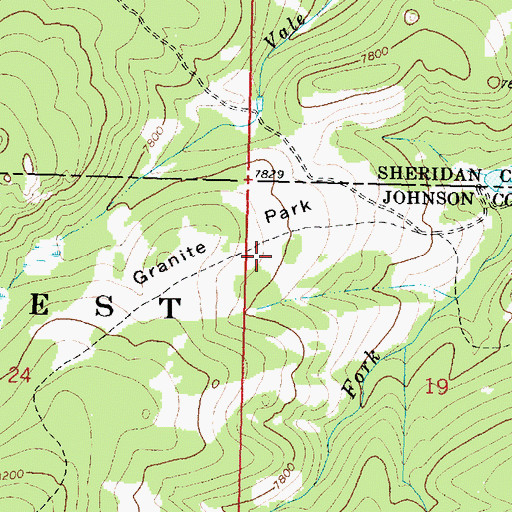 Topographic Map of Granite Park, WY