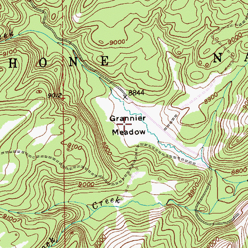 Topographic Map of Grannier Meadow, WY