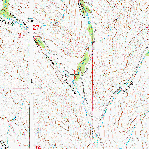 Topographic Map of Graphite Hollow, WY