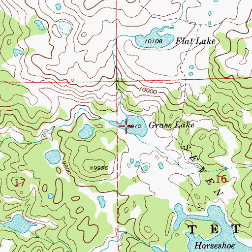 Topographic Map of Grass Lake, WY