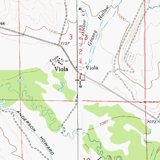 Topographic Map of Grassy Hollow Creek, WY