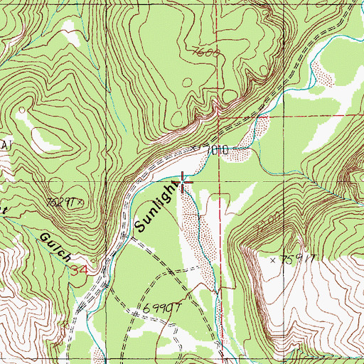 Topographic Map of Gravelbar Creek, WY