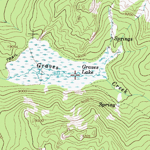 Topographic Map of Graves Lake, WY