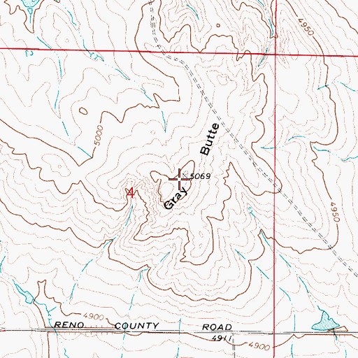 Topographic Map of Gray Butte, WY