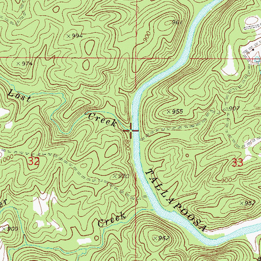 Topographic Map of Lost Creek, AL