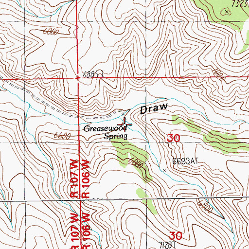 Topographic Map of Greasewood Spring, WY