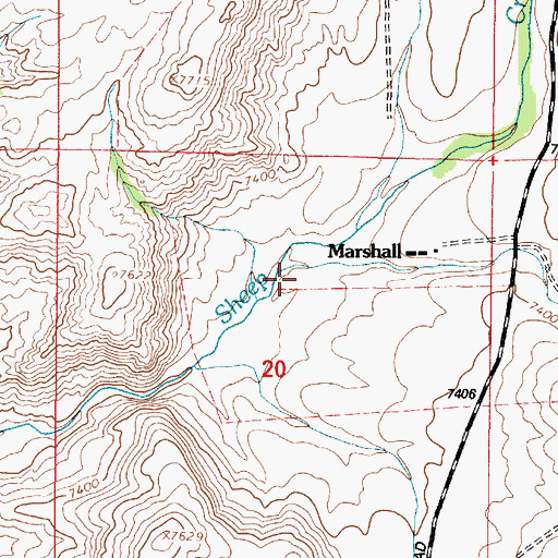 Topographic Map of Green Creek, WY