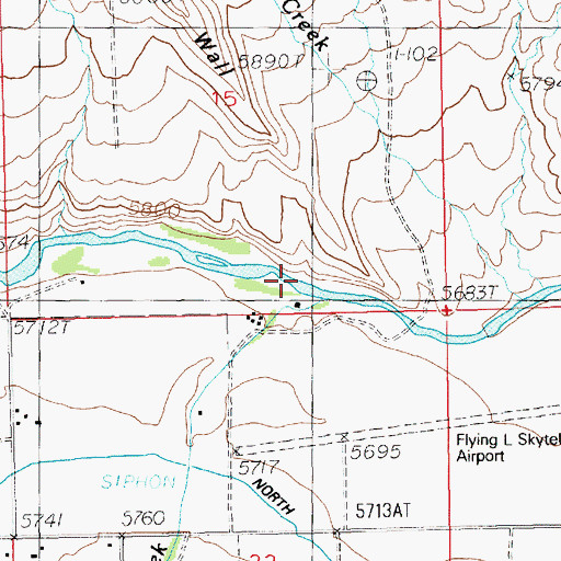 Topographic Map of Green Creek, WY