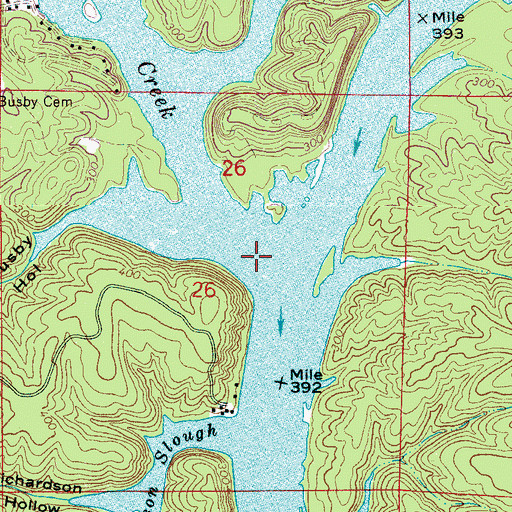 Topographic Map of Lost Creek, AL