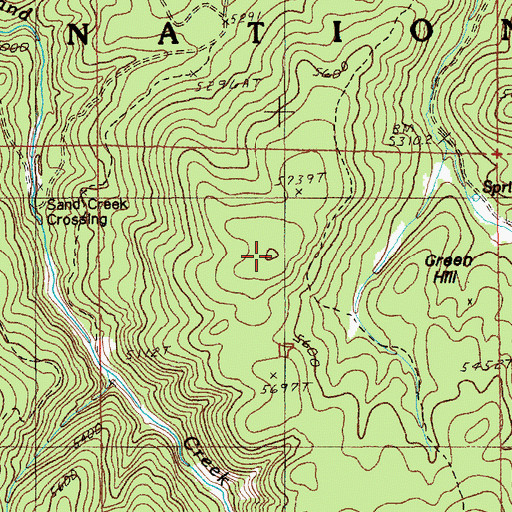 Topographic Map of Green Hill, WY