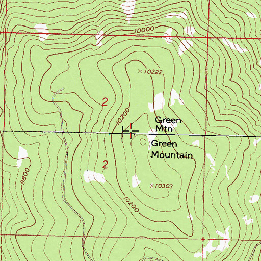 Topographic Map of Green Mountain, WY