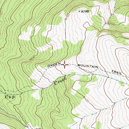 Topographic Map of Green Mountain Trail, WY