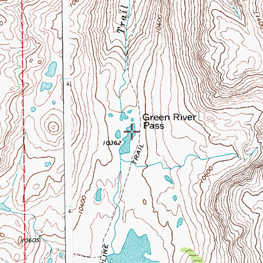 Topographic Map of Green River Pass, WY