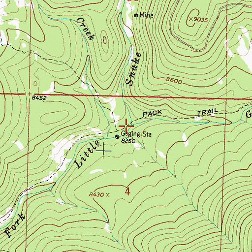 Topographic Map of Green Timber Creek, WY