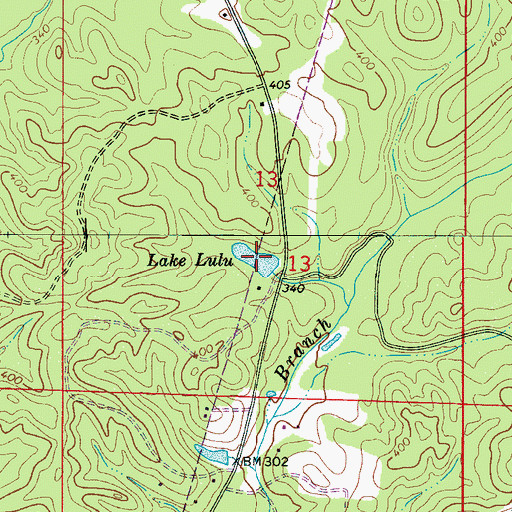 Topographic Map of Lake Lulu, AL
