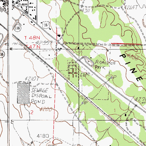 Topographic Map of Greenwood Cemetery, WY