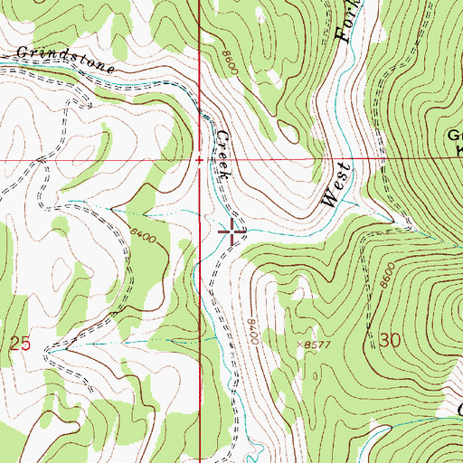 Topographic Map of Grindstone Creek, WY