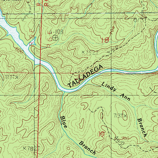 Topographic Map of Lundy Ann Branch, AL