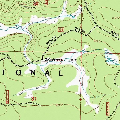 Topographic Map of Grindstone Park, WY