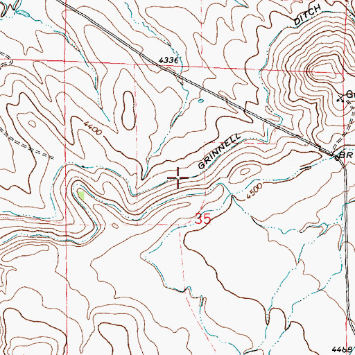 Topographic Map of Grinnell Ditch, WY