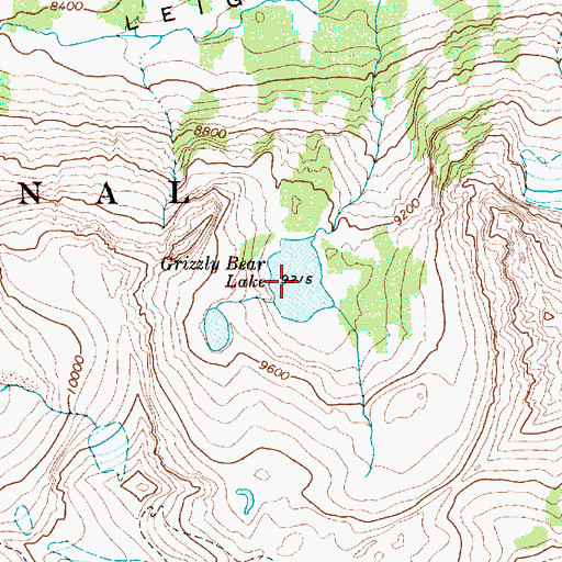 Topographic Map of Grizzly Bear Lake, WY