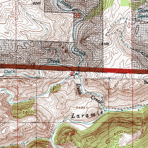 Topographic Map of Grizzly Creek, WY