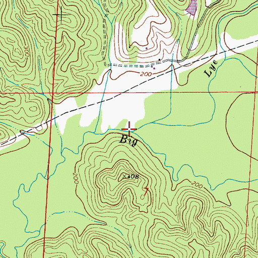 Topographic Map of Lye Branch, AL