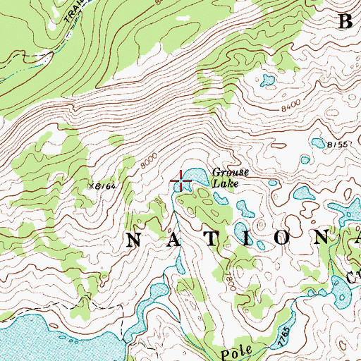 Topographic Map of Grouse Lake, WY