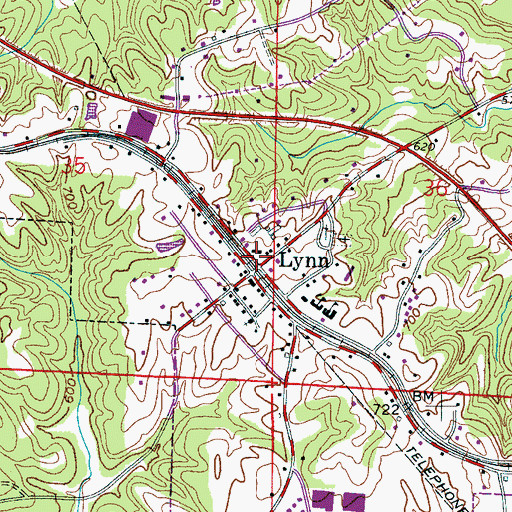 Topographic Map of Lynn, AL