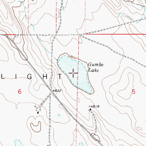 Topographic Map of Gumbo Lake, WY