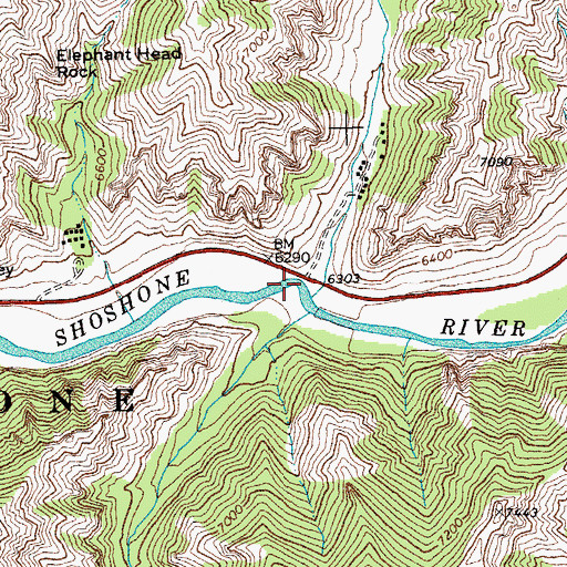 Topographic Map of Gunbarrel Creek, WY